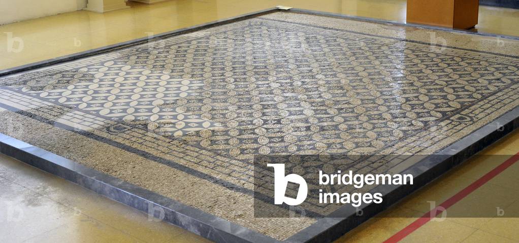 Roman mosaic with the perimeter representation of a wall, 1st-2nd century AD Tarragona, Spain