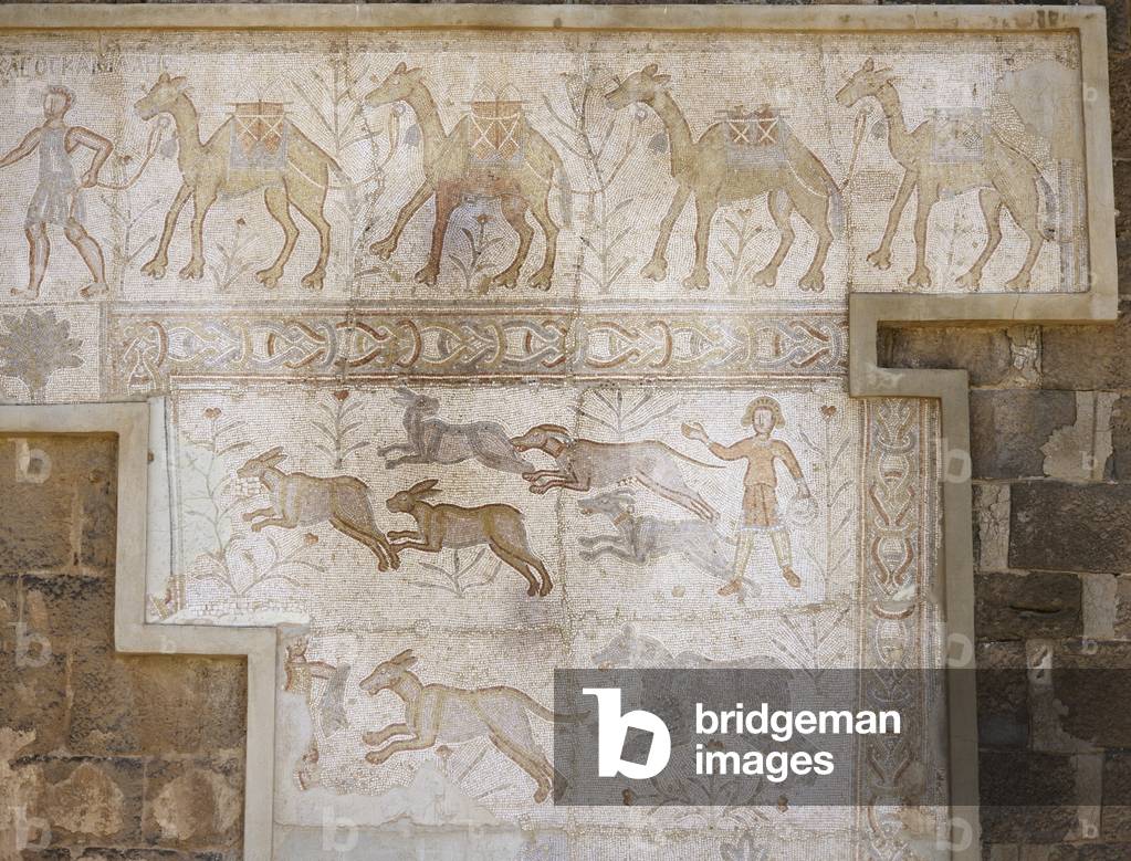 Roman mosaic at the Theatre of Bosra. Syria.