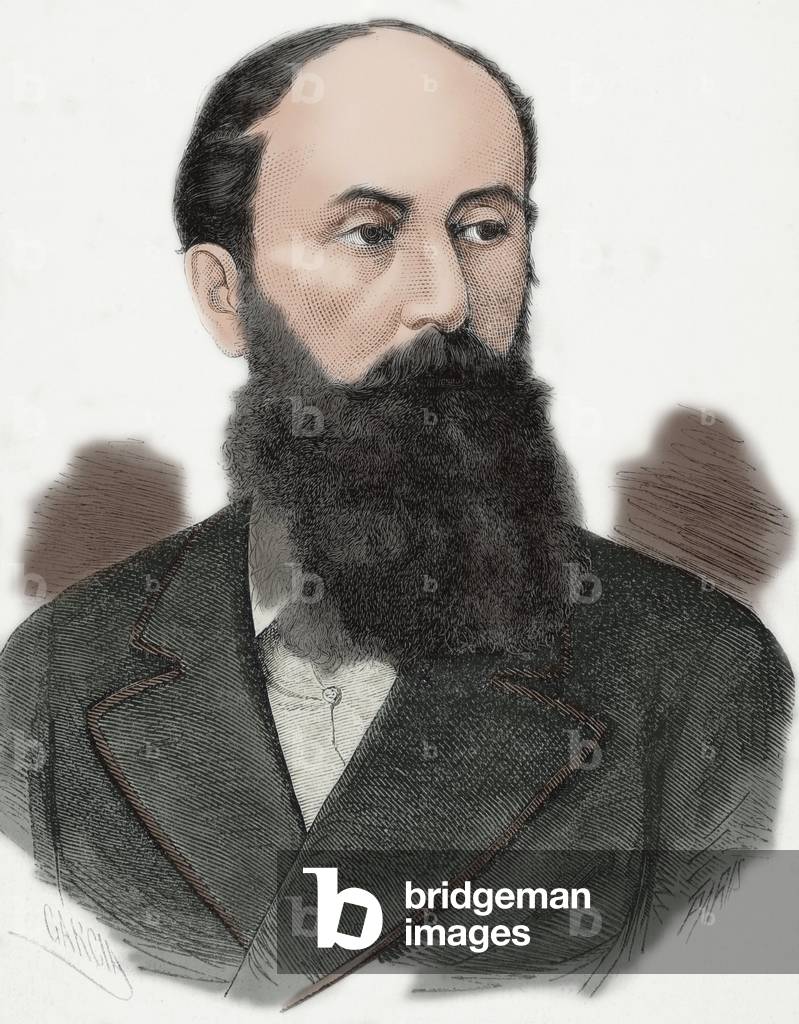 Manuel Falco d'Adda (1828-1892), Spanish diplomat, Portrait (colour engraving)