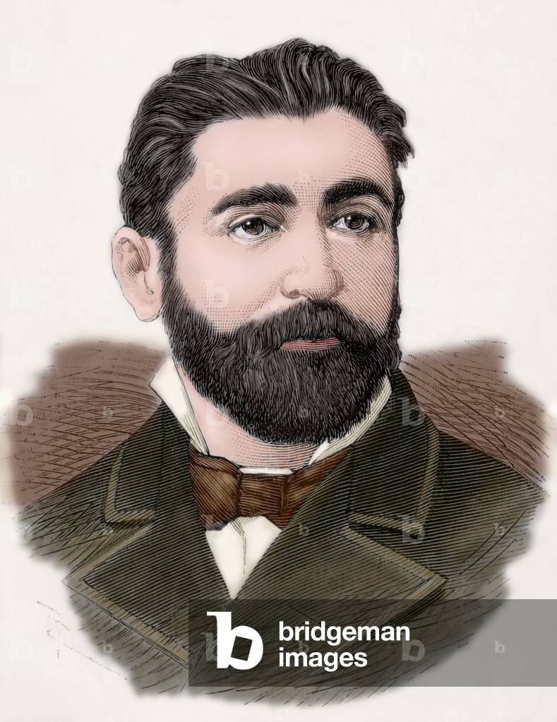 Aureliano Linares Rivas (1841-1903) (colour engraving)