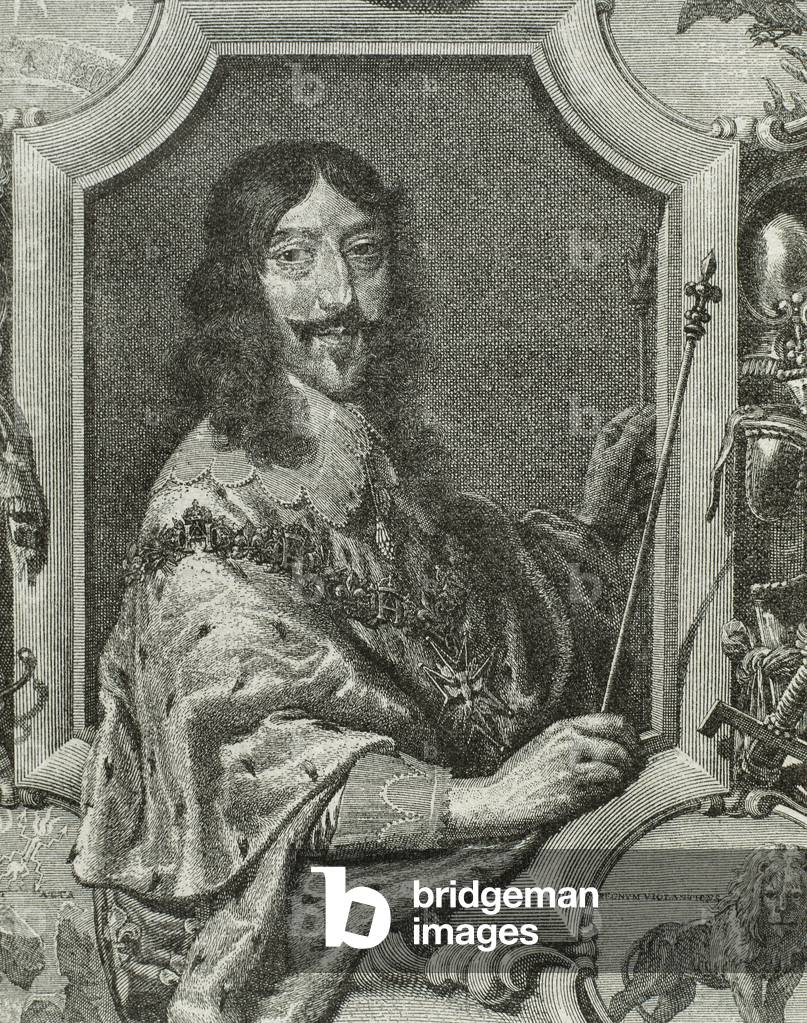 Louis XIII (1601-1643). King of France. Portrait. Engraving