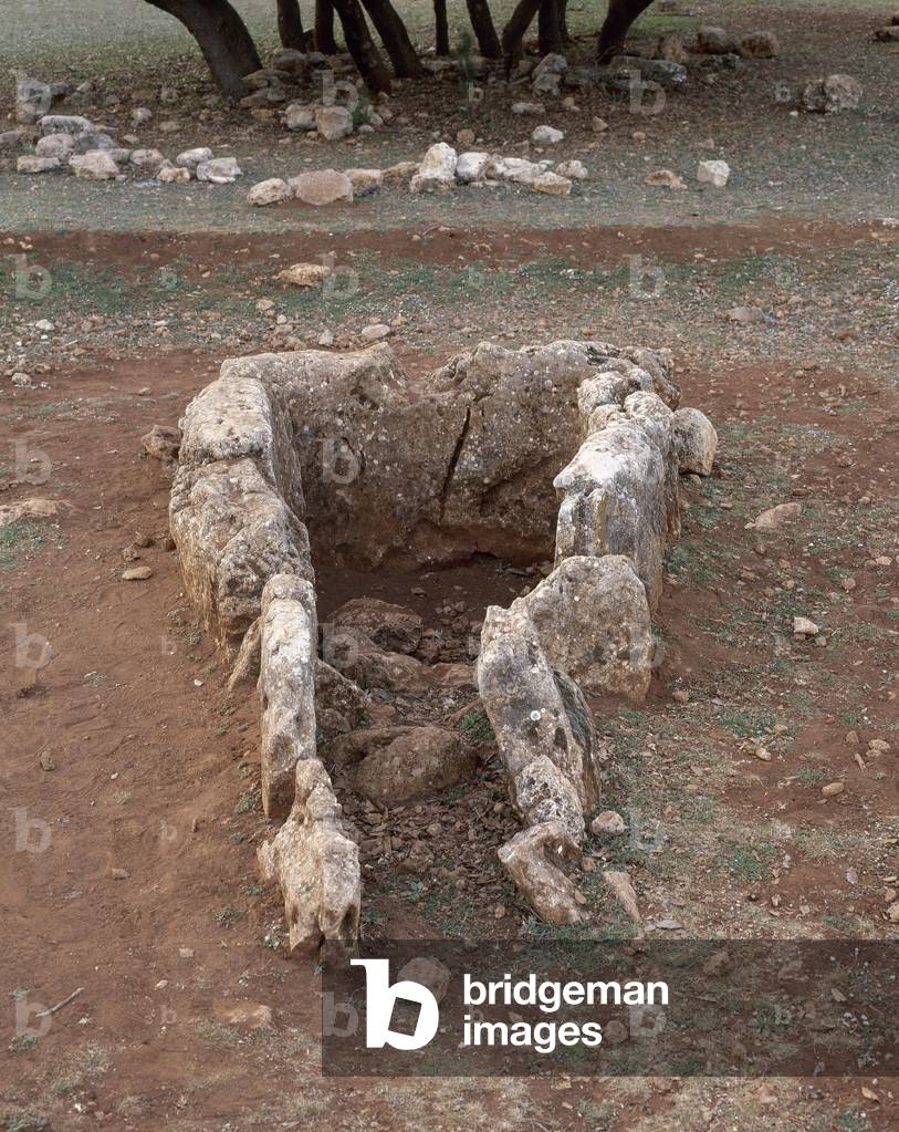 Ancient city of Hiponova. Visigoth necropolis. Grave. 7th century. Montefrio, Andalusia, Spain.