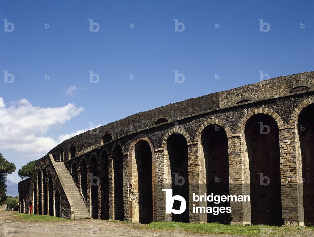 Italy, Pompeii, The Amphitheatre, It was built around 80 BC, Exterior (photo)