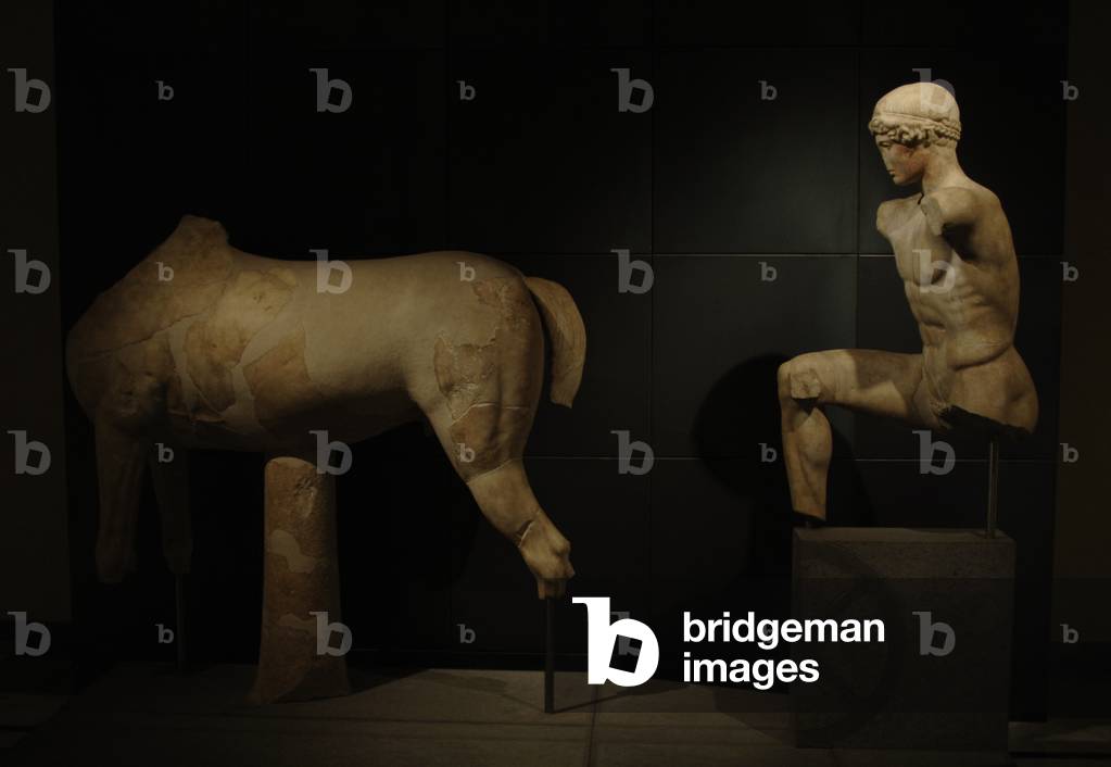 Auriga dell'Esquilino. Sculptural group. Pentelic marble. Capitotoline Museums. Rome. Italy.