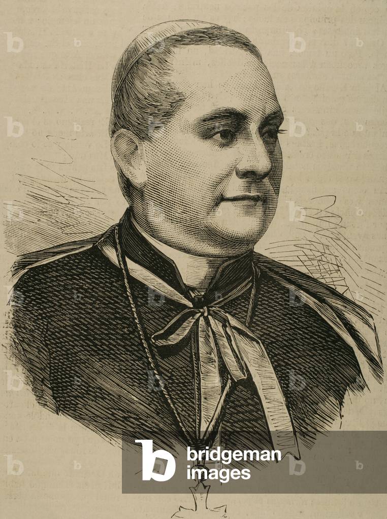Portrait of Alessandro Franchi, Italian cardinal and archbishop (engraving)