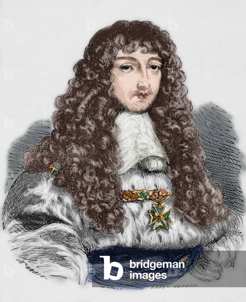 Louis XV (1710-1774). Engraving. coloured.