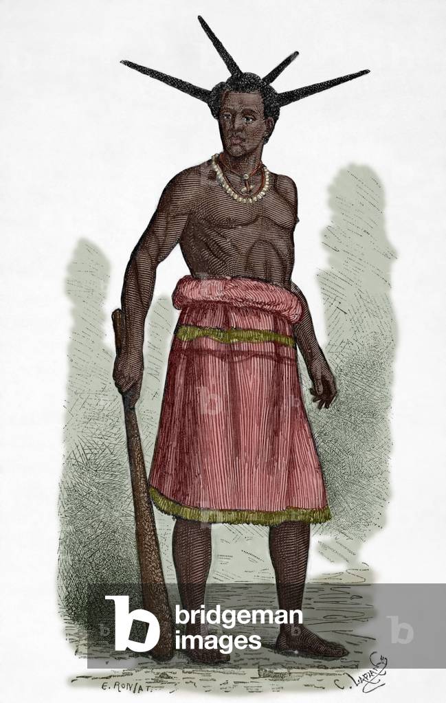 Africa. Rua indigenous who visits Ujiji territory.  1887 (Engraving)
