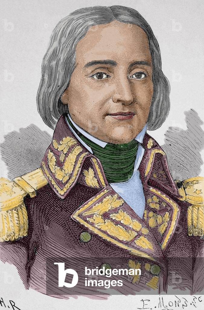 François-Paul Brueys d'Aigalliers (1753-1798). Colored engraving.