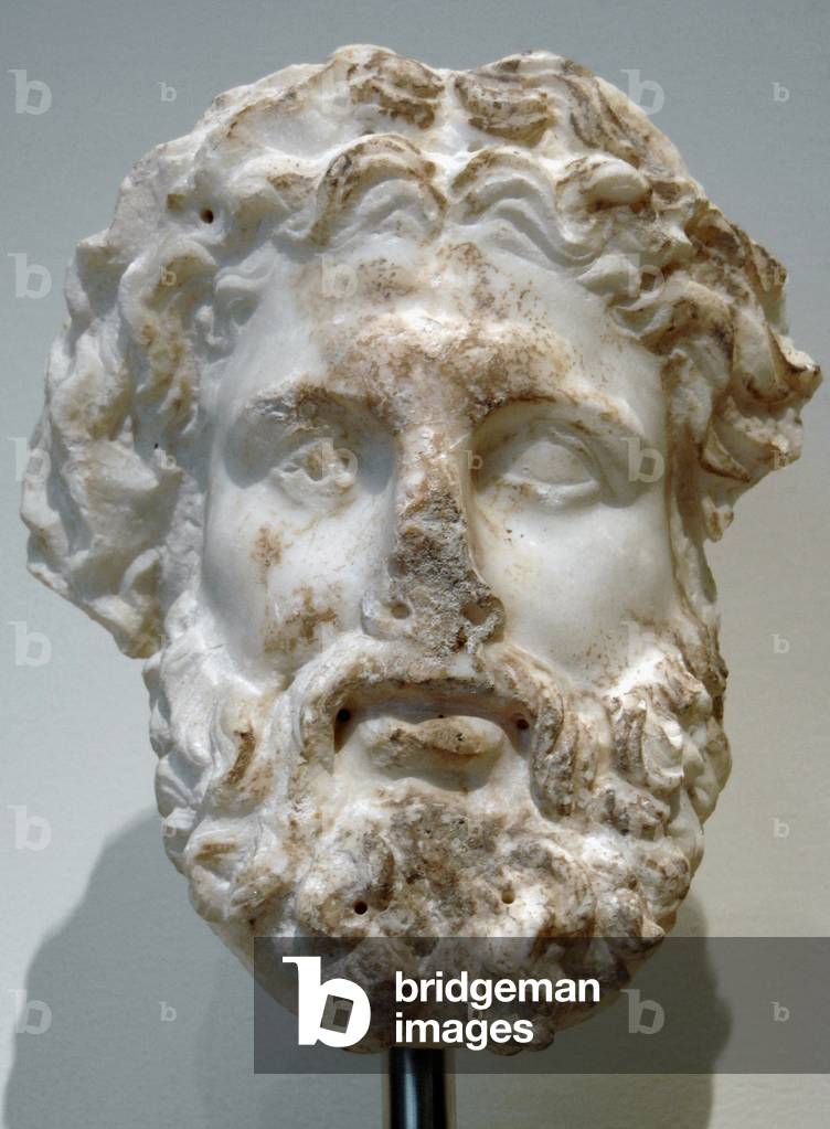 Greek Art. Hellenistic. Marble head of a god, probably Zeus. Metropolitan Museum of Art. New York. United States.