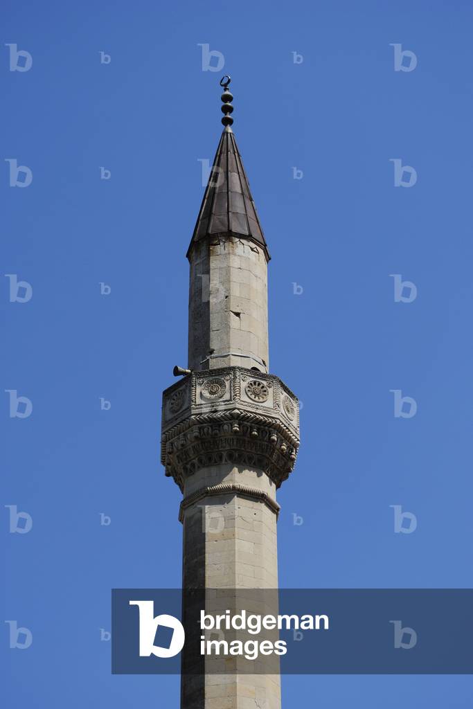 Detail of the minaret from the Big Khan Mosque, Khan's Palace, Bakhchisaray, Autonomous Republic of Crimea, Ukraine (photo)