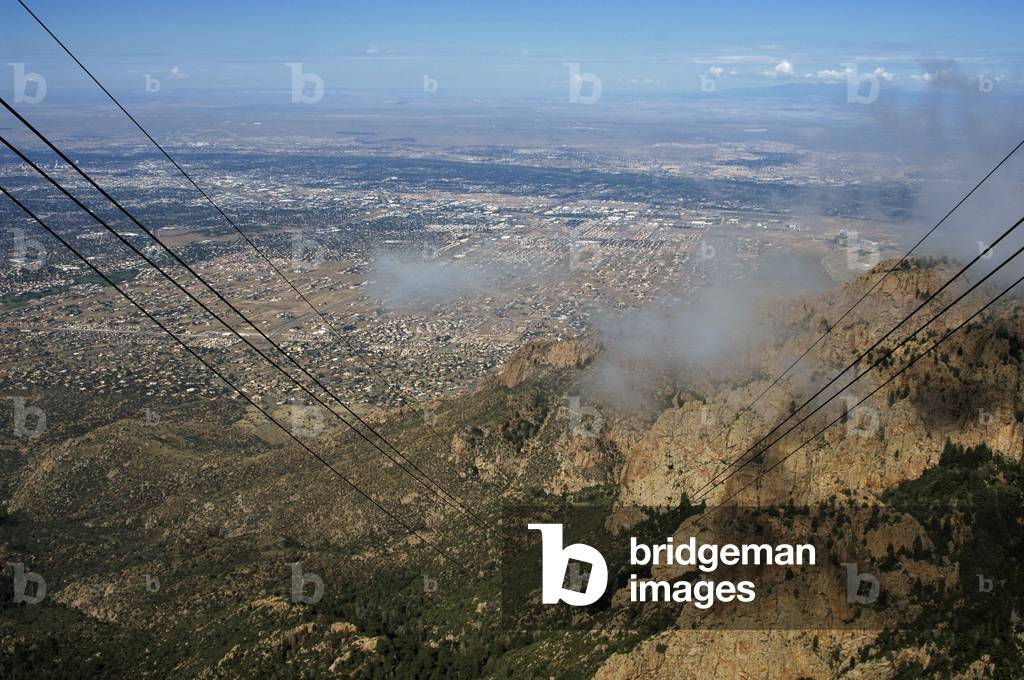 United States. Albuquerque. Panorama with Sandia Mountains from the cable car.