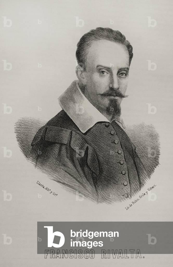 Francisco Ribalta. Spanish Baroque painter.  1867, lithography