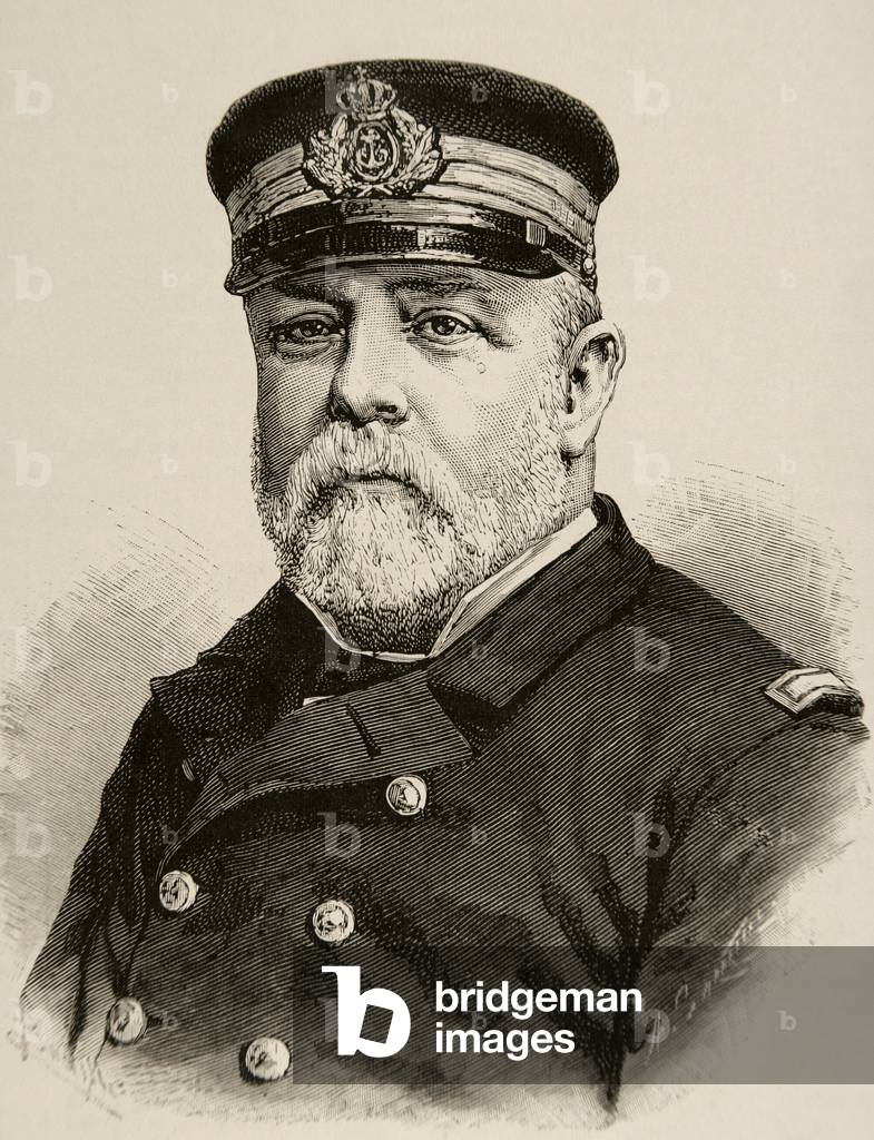 Pascual Cervera Topete (1839-1909). Engraving.