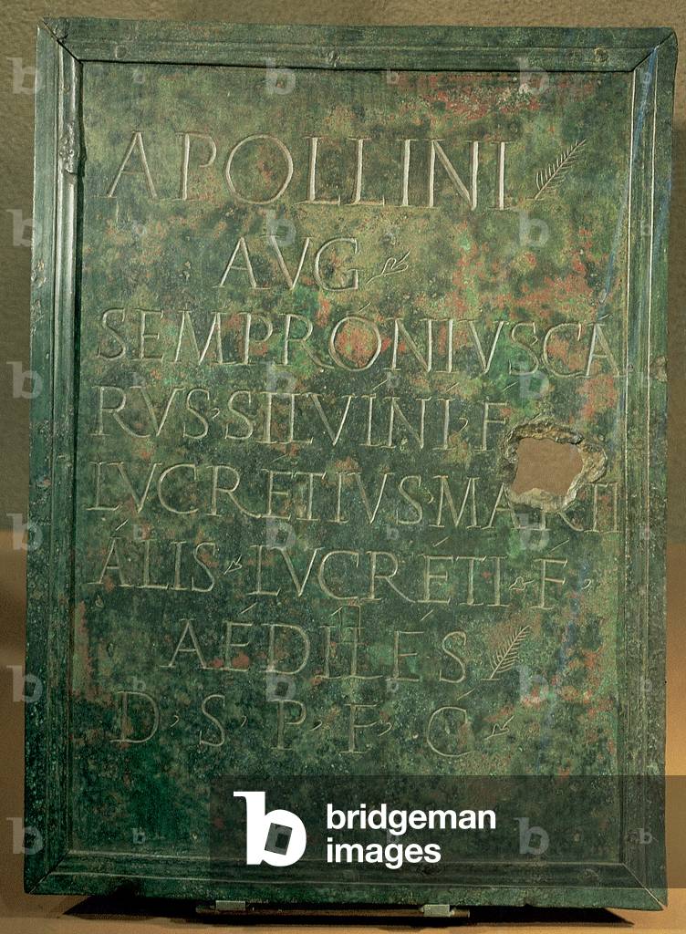 Bronze plaque with an inscription from Andelos. Navarre. Spain.