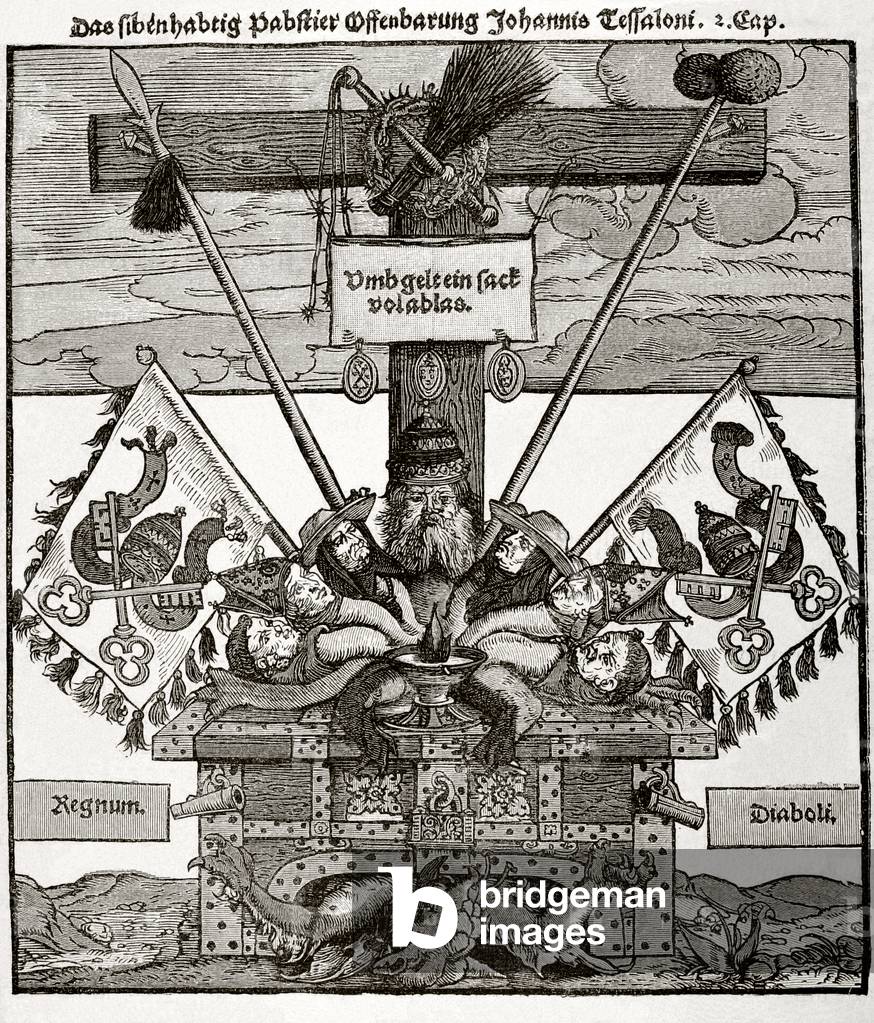 Protestant Reformation. Germany.  Satire against the sale of indulgences. 16th century.