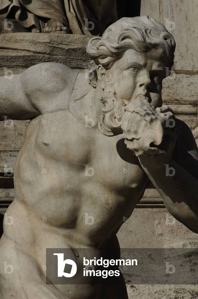 Italy. Rome. Fontana di Trevi. 18th century. Triton.