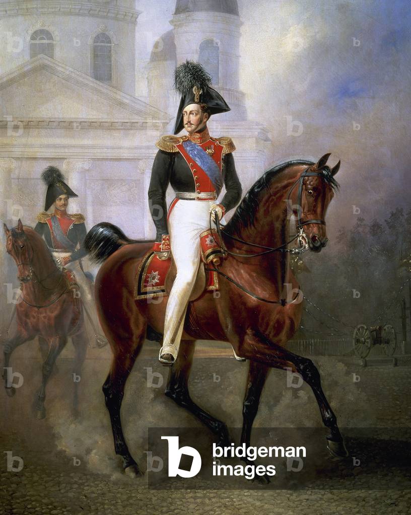 Nicholas I (1796-1855). Emperor of Russia (1825-1855). Portrait by A. P. Schawabe (1843)