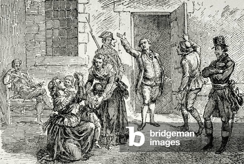 Louis XVI (1754-1793) taking leave of his family (engraving)