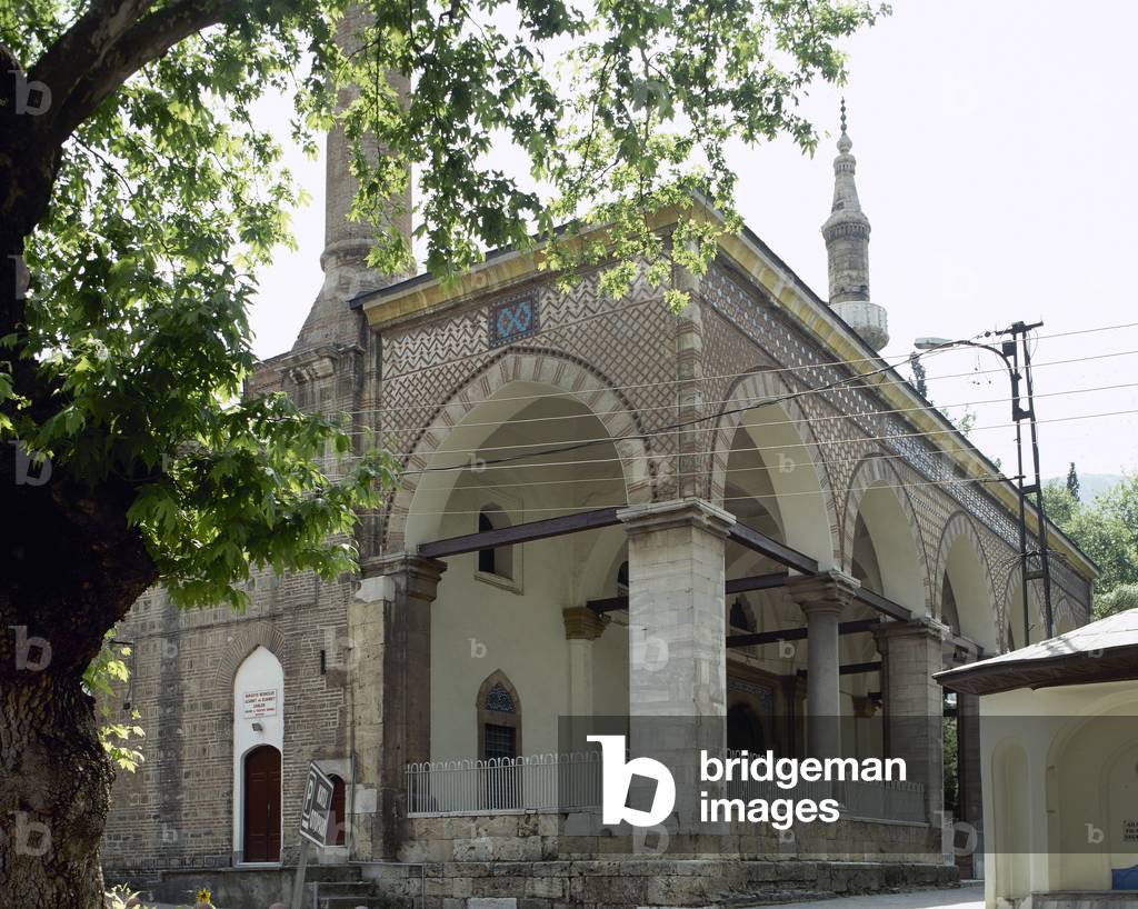 Turkey. Bursa. Muradiye Complex. Muradiye Mosque, 15th century. Ottoman Style. Portico.