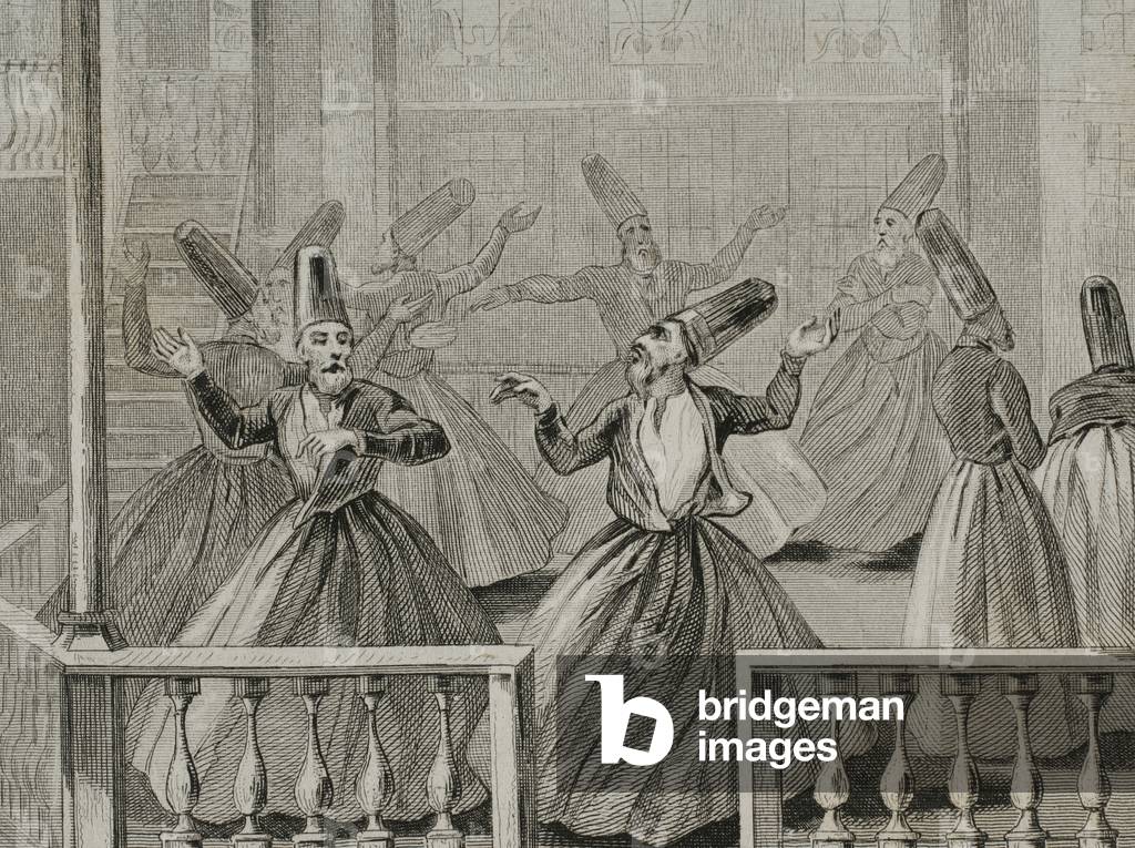 Whirling Derviches. Mevlevi Order, 1840 (Engraving)