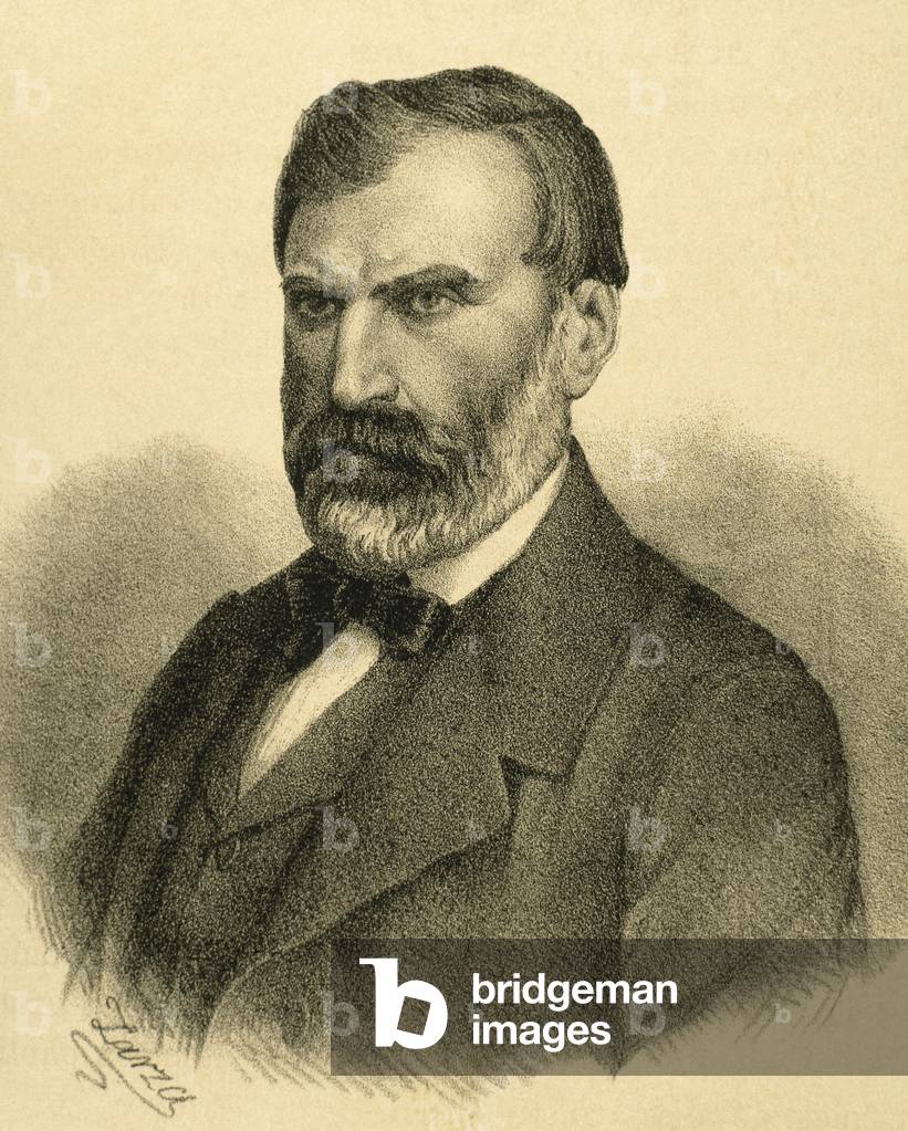 Portrait of Eugene Pelletan (1813-1884), French writer, journalist and politician (engraving)