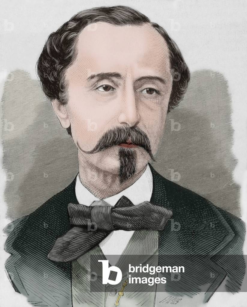 Leopoldo Augusto de Cueto (1815-1901). Engraving. Colored.