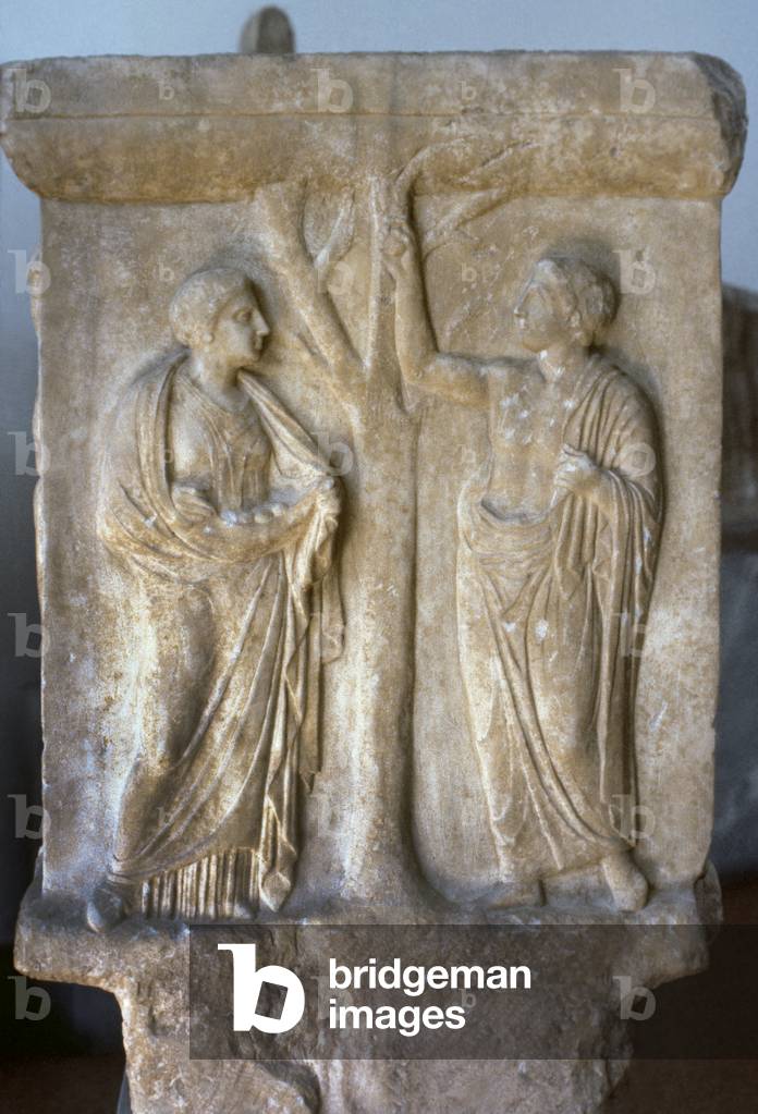 Pedestal of funerary monument,Hermes as a guide of souls, 5th century BC Athens, Greece