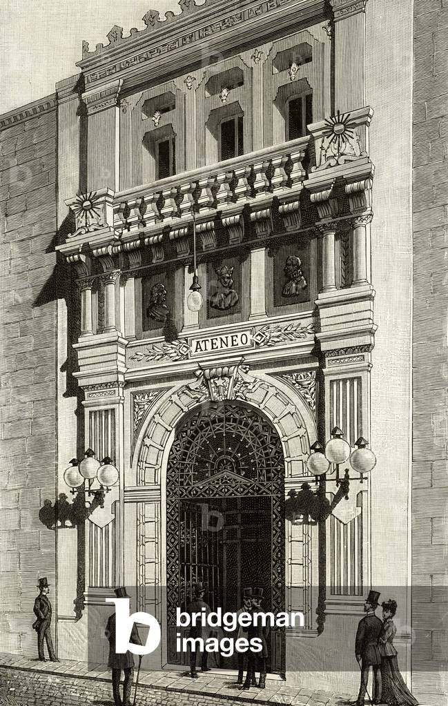 Spain. Madrid. Scientific, Literary and Artistic Ateneo. Engraving, 1892.