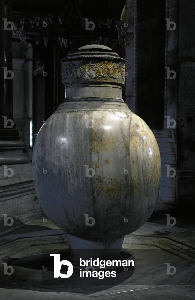 The marble jars were brought to Hagia Sophia from Pergamon, for Murat III, Istanbul, Turkey