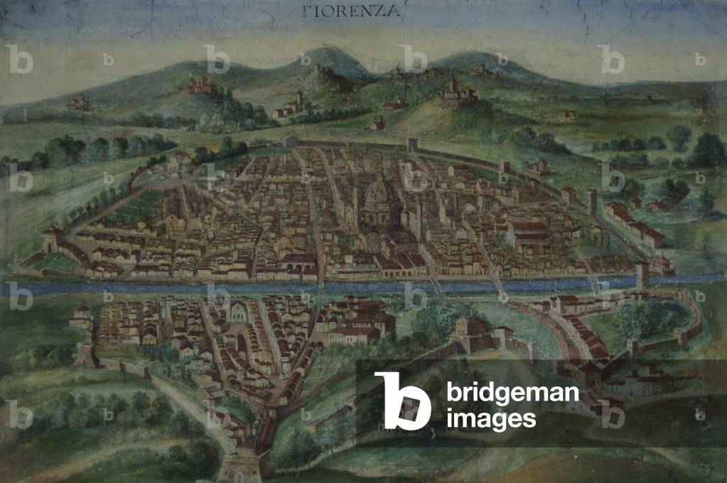 Map of Florence in the 16th century