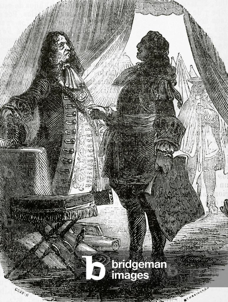 Marshal General Claude Louis Hector de Villars with the elector of Bavaria (engraving)