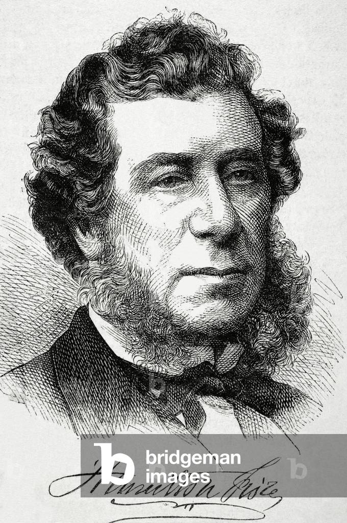 Portrait of Hamilton Fish, American statesman and politician (engraving)