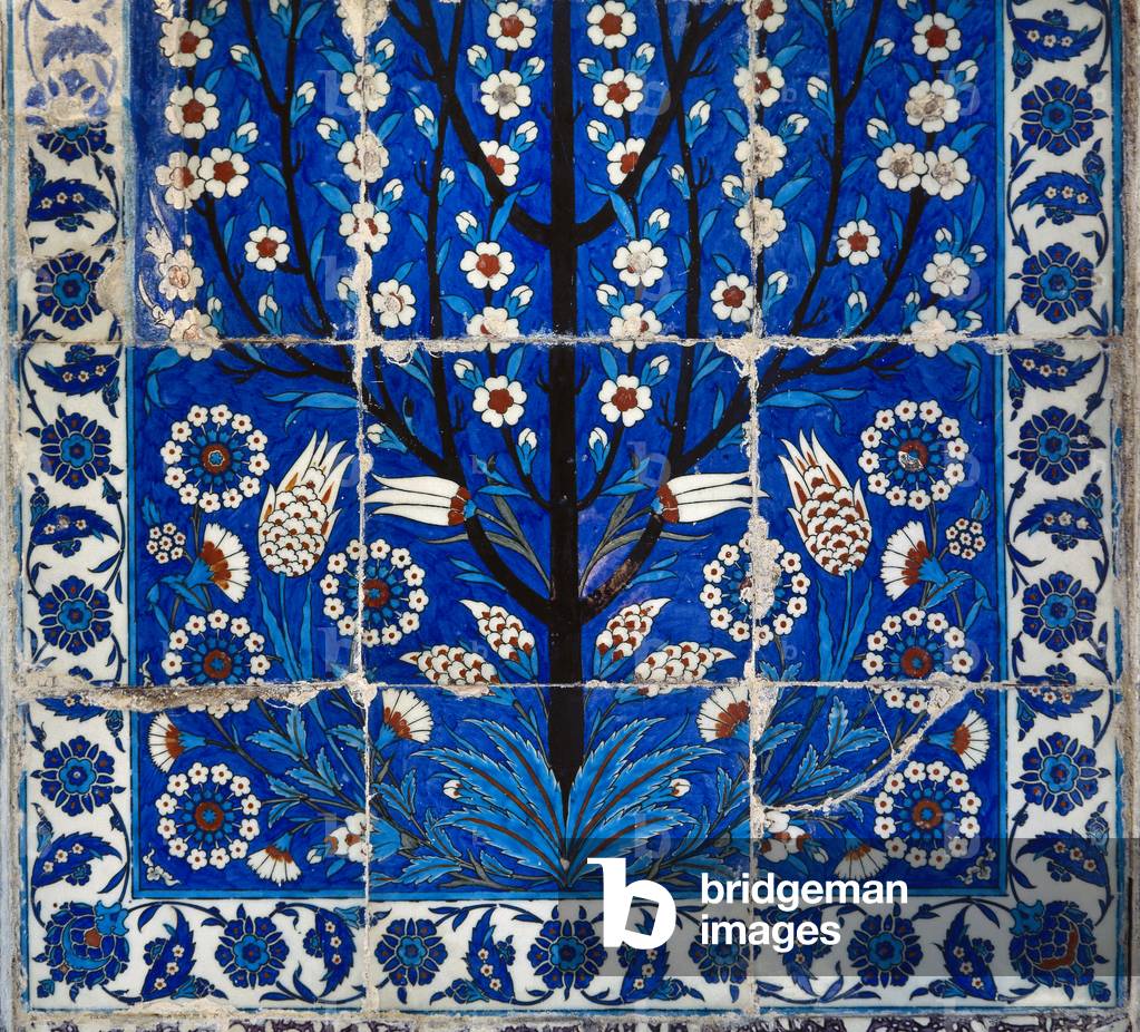 Turkey. Istanbul. Mausoleum of Roxela. 16th century. Wife of Suleyman I. Tiling. Detail.