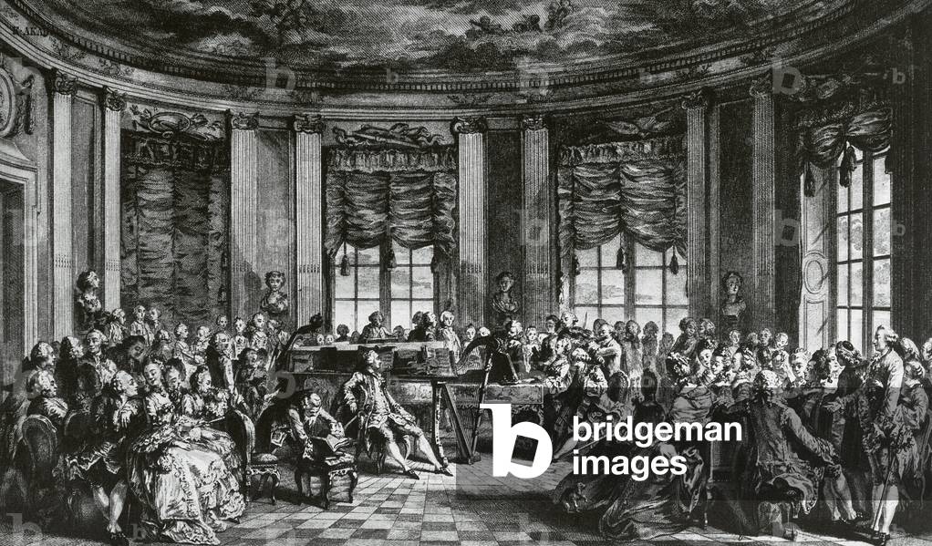 The concert at the house of the Countess of Saint Brisson (engraving)