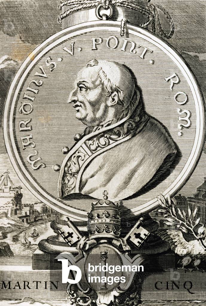 Pope Martin V (1369-1431), Portrait (engraving)