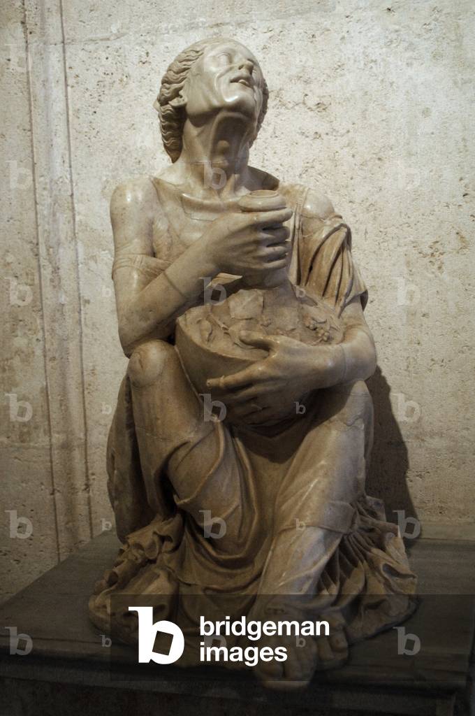 Drunk old woman. Sculpture. Marble. Capitoline Museums. Rome. Italy.