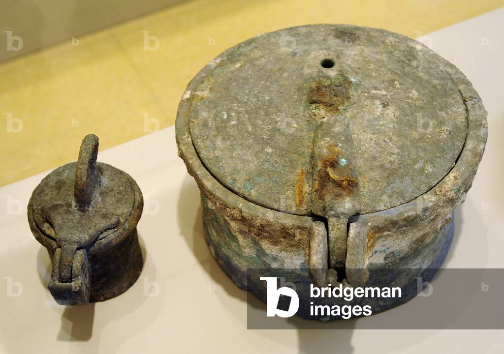 Bronze drain valves, of the cistern built in the residence area, 2nd century AD