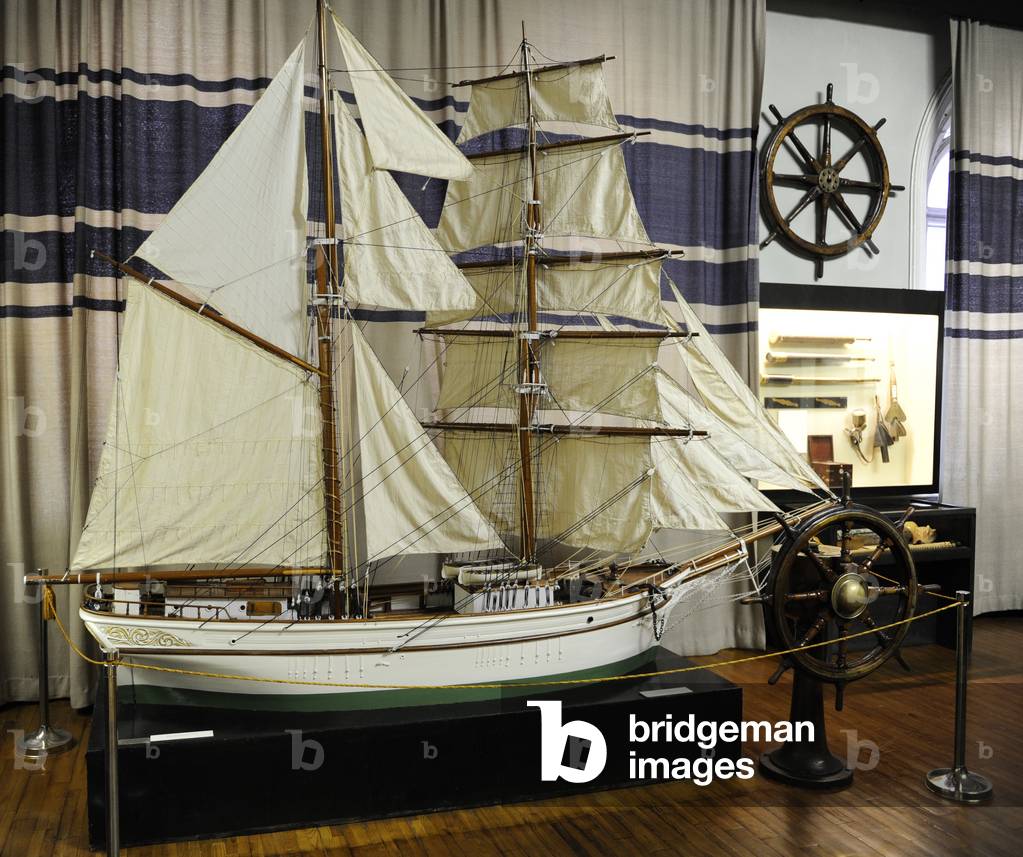 Boat model. Museum of History and Navigation. Inside. Riga. Latvia.