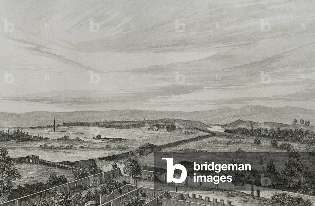 Eski Saray. Panoramic view, 1840 (Engraving)