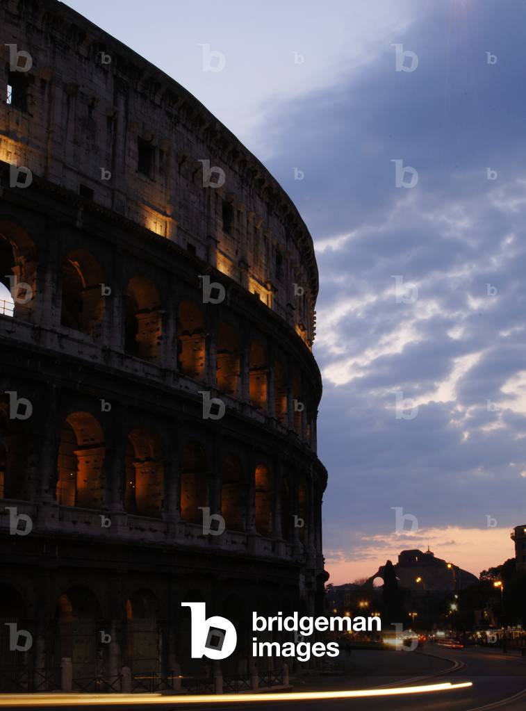 Italy. Rome. The Colosseum. 1st century A.C.  Nocturnal view.