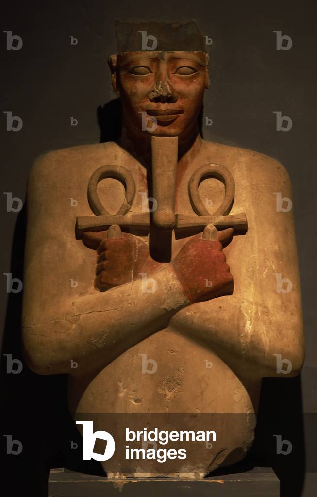 Osiride pillar of pharaoh Senusret I. Egypt.