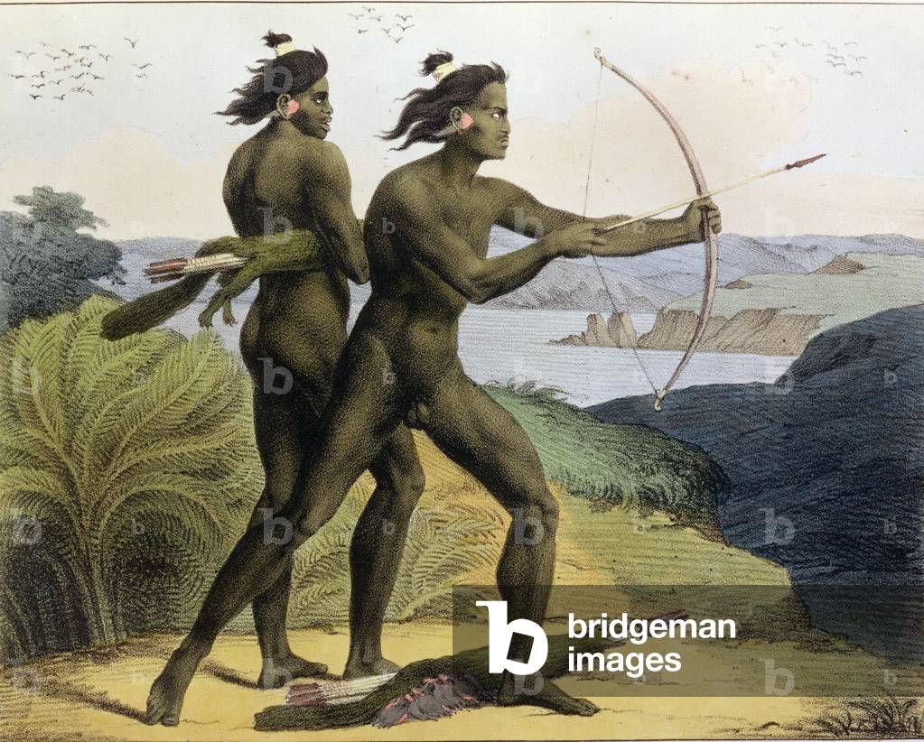 Hunting in the Bay of San Francisco, from 'Voyage Pittoresque Autour du Monde', engraved by Jean Augustin Franquelin (1798-1839) published 1822 (colour litho)