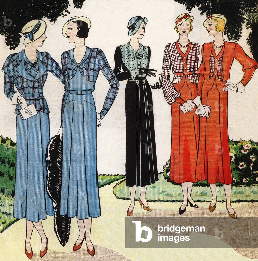 Fashion feminine francaise, 1932. In “Le petit echo de la mode”, 1932.