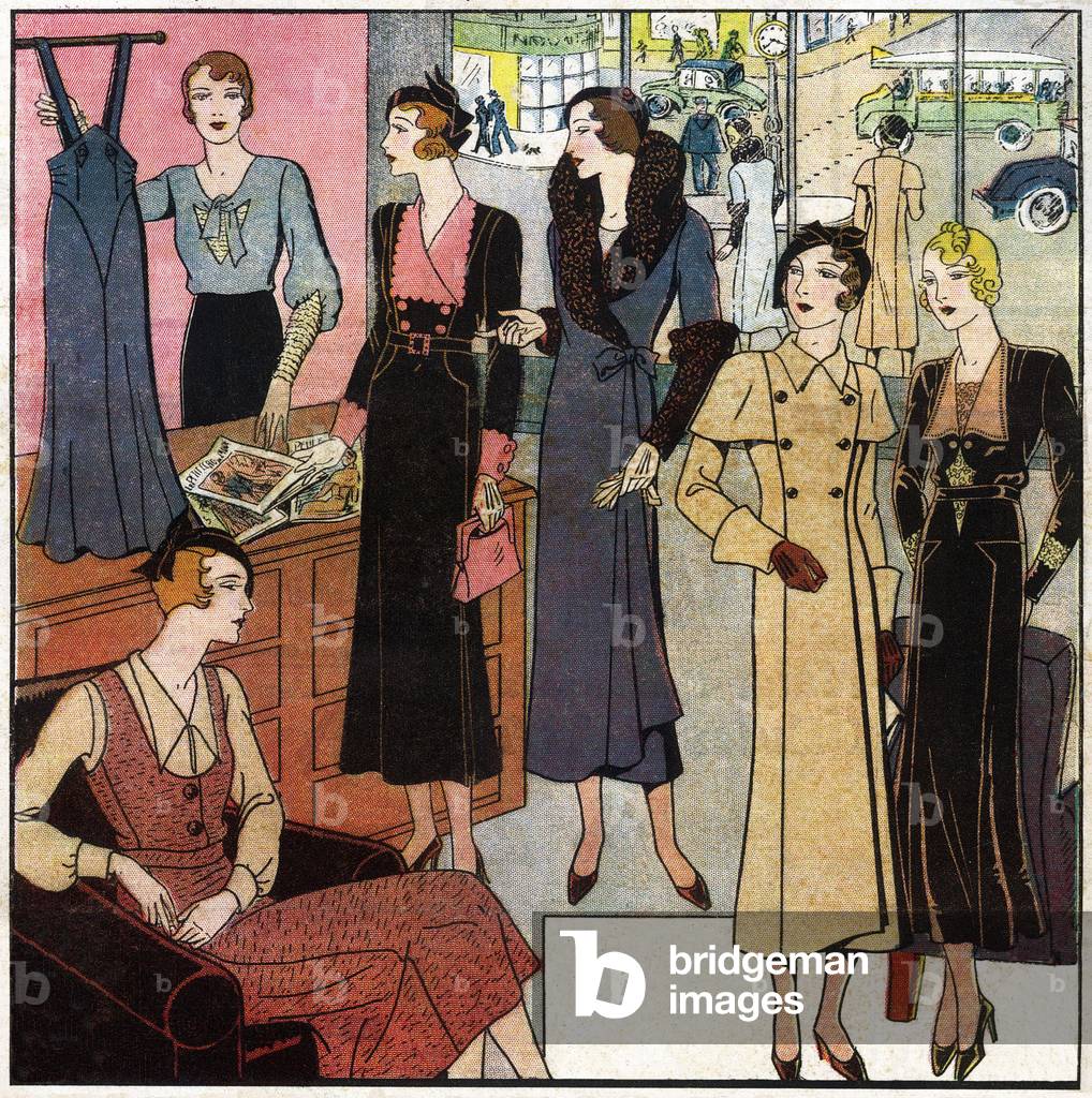 Fashion feminine francaise, 1933. In “Le petit echo de la mode”, 1933.