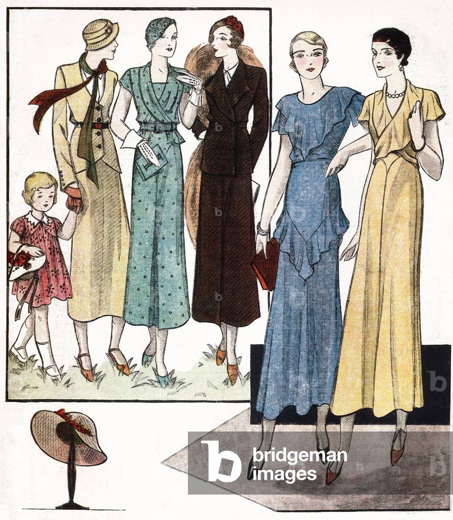 Fashion feminine et enfantine francaise, 1932. In “Le petit echo de la mode”, 1932.