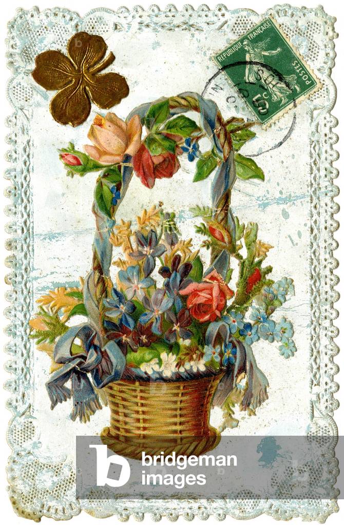 Postcard, Papier découpé (colour litho)