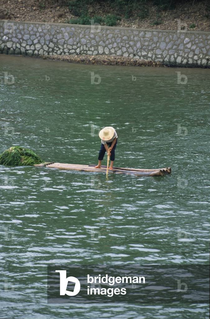 Local transport on the Li River near Guilin, China.