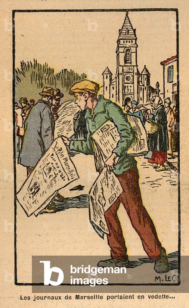 Newspaper seller, page from 