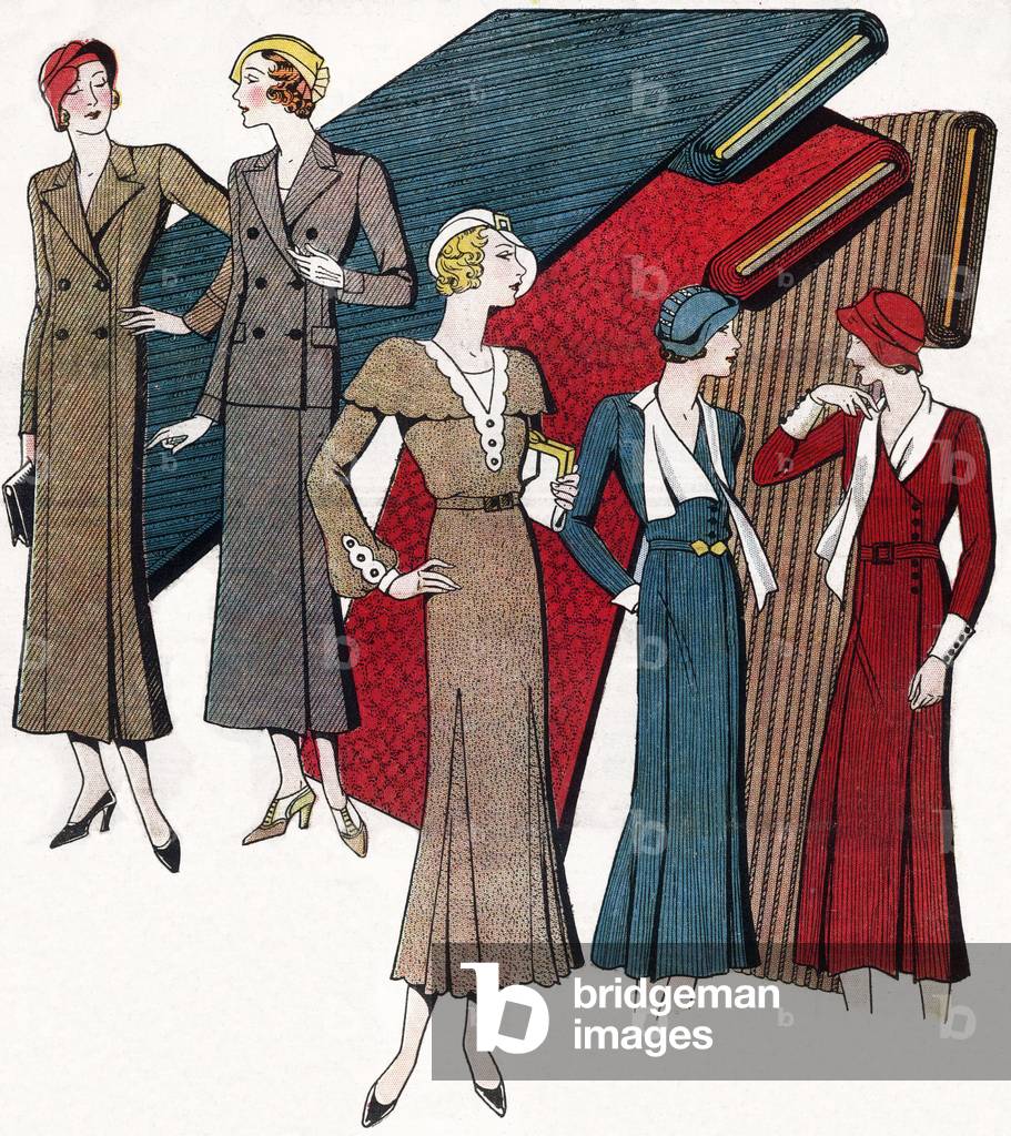 Fashion feminine francaise, 1933. In “Le petit echo de la mode”, 1933.