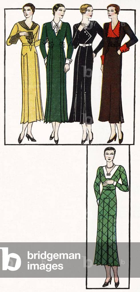Fashion feminine francaise, 1932. In “Le petit echo de la mode”, 1932.